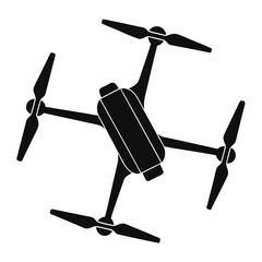 Minimalist Drone Silhouette Modern Flying Device Icon