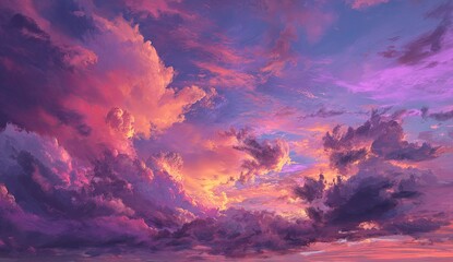 Fototapeta premium Dramatic sunset cloudscape