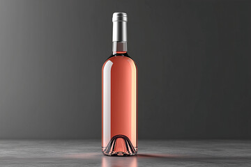 bottle of rose wine on dark background