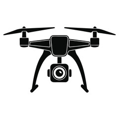 Drone in Flight Silhouette Simple Technology
