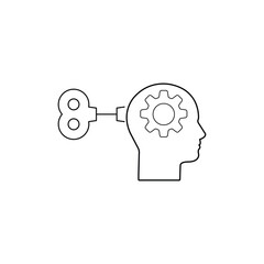 Thinking process outline icon. Think black line illustration.