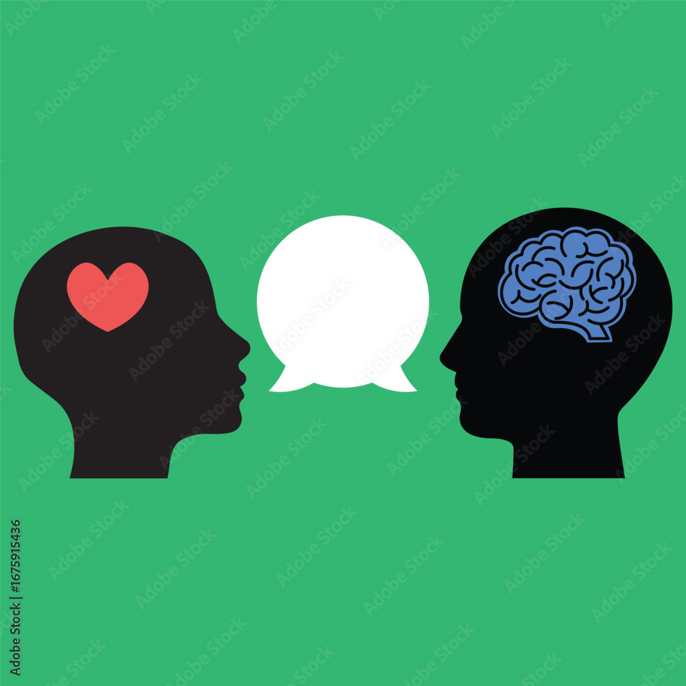 Poster easy conversation of mind and heart. complex psychoanalysis with mentor or behavior help and emotion