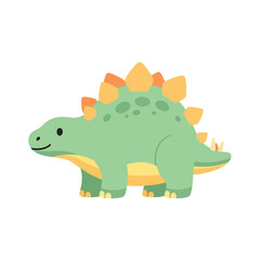 Cute Cartoon Stegosaurus Dinosaur Illustration