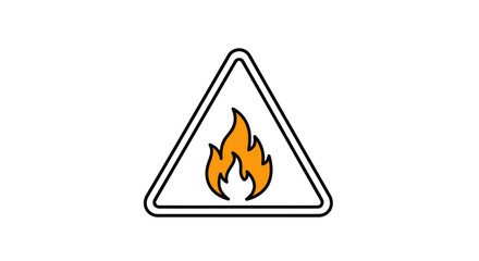 Fire Hazard Warning Sign with Orange Flame Icon.