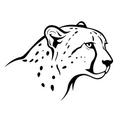 vector illustration of a cheetah, cheetah head silhouette illustration