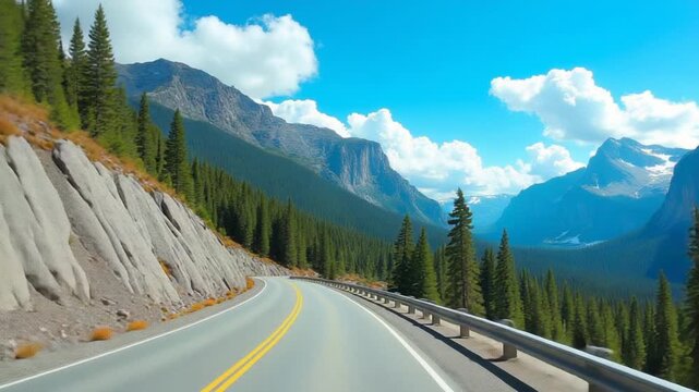 A beautiful winding road is surrounded