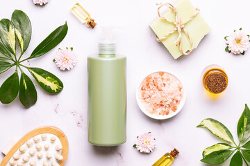 Skin care organic products such as shower gel or cream, or lotion and hand made soap with avocado...