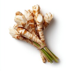 Bunch Of Fresh Ginger Roots On White Background