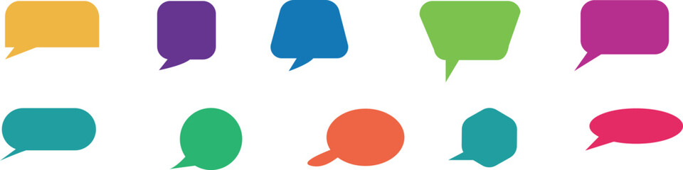 Color Speech Bubble Icons Set -Vector Illustration. for text, chatting, message box.