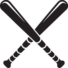silhouette Vector crossed baseball bats icon