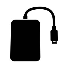 Obraz premium External hard drive portable storage device usb connection data backup and transfer solution black