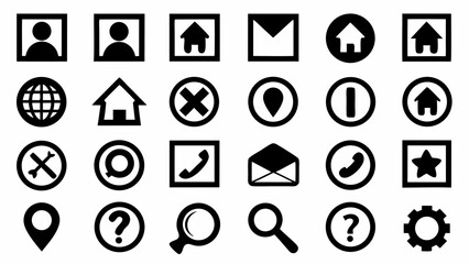 Set of vector icons for web design and multimedia buttons