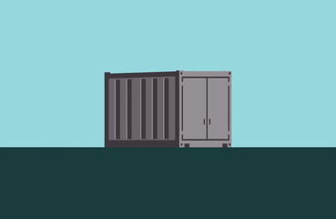 Shipping cargo container logistics and transportation background design