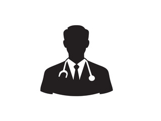 Caring doctor healthcare silhouette vector illustration artwork