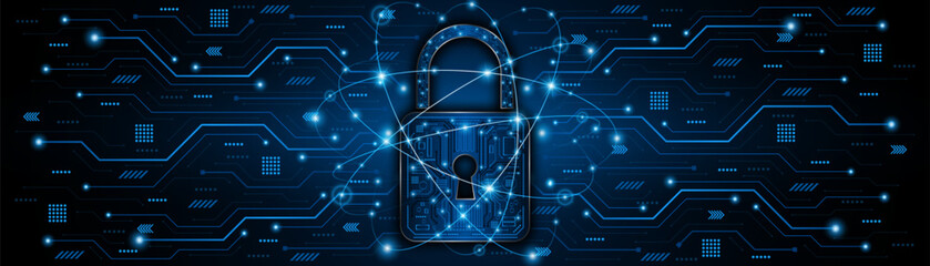 Lock icon. Cyber ​​security and data protection concepts and privacy. Innovative concept of advanced safety technology	