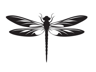 Graceful dragonfly insect silhouette vector illustration artwork