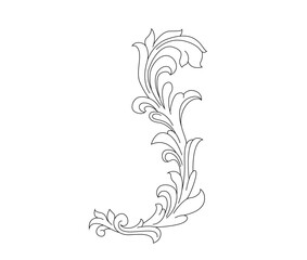 editable floral ornament stroke