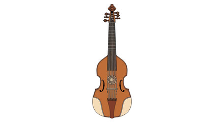 Fototapeta premium Detailed Illustration of a Baroque Viola da Gamba Instrument.
