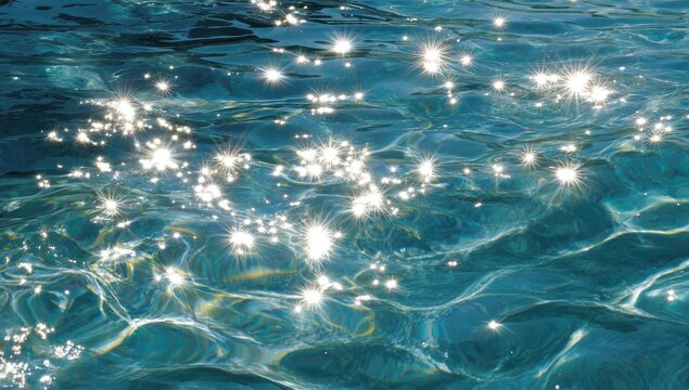 Sparkling, sunlit water surface