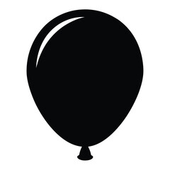 Vector graphic of a black balloon for party decorations and celebrations, isolated on white background
