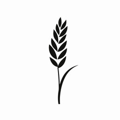 Obraz premium Simple wheat plant, representing grain harvest, agriculture, a stark black silhouette