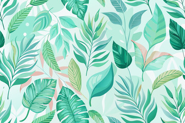Serene tropical leaf pattern brings vibrant, natural beauty to any modern design project