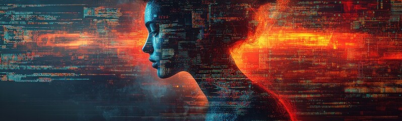 Man that is looking at a computer screen banner