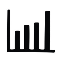 Black bar graph chart diagram infographic showing increasing growth and business performance analysis