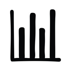 Hand drawn bar graph illustration for data visualization and statistical analysis representation design