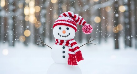Charming Snowman in Winter Wonderland Festive Holiday Image