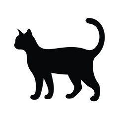 Black cat silhouette vector illustration for pet lovers and halloween designs and spooky designs