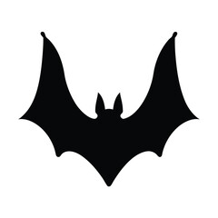 Black bat silhouette vector graphic for halloween decorations and spooky themed designs and illustrations