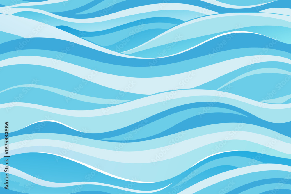 Poster dynamic flowing waves create a serene, calming ocean vista for modern design projects.
