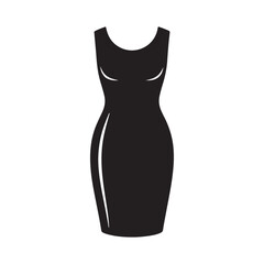 Simple Dress Silhouette. Clothing and Apparel Design