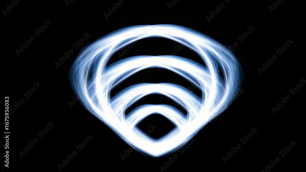 Poster abstract light art: an abstract light form in a futuristic style, created with glowing curves, remin