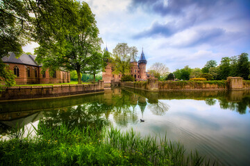 The Famous De Haar Castle outside Utrecht, Netherlands, Built in Gothic Revival Style