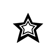 Elegant outline star with dynamic double border design, stylish silhouette