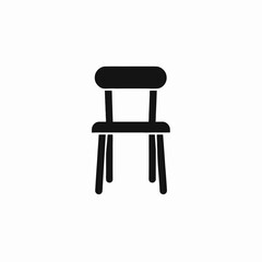 Simple black chair with solid back and seat in plain silhouette