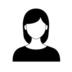 Minimalist woman with short hair vector illustration, simple female silhouette