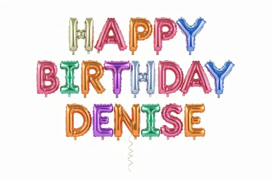 Colorful balloon birthday greeting, Denise