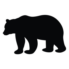 Fototapeta premium Black bear silhouette vector illustration, wildlife animal graphic design element for print and web use