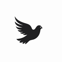 Fototapeta premium Graceful bird flight, a soaring avian shape in monochrome, vector illustration silhouette