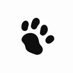 Mysterious paw print vector design on the blank background silhouette