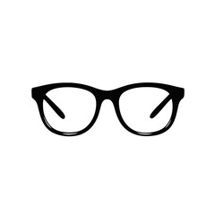 Fototapeta premium Minimalist optical eyeglasses fashion frame in bold vector black silhouette