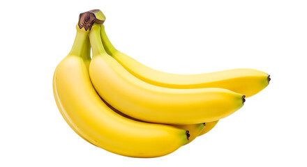 A bunch of ripe yellow bananas isolated on transparent background
