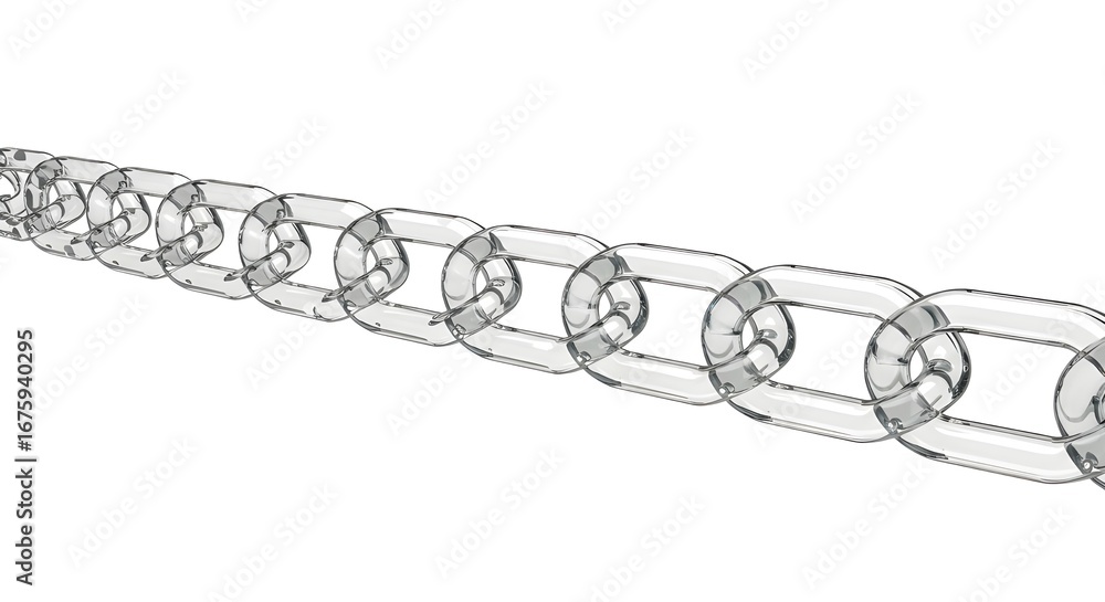 Fototapete abstract interlocking chain link structure | minimalist metallic geometric pattern on white backgrou