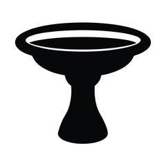 Find black and white bird bath vector image for garden decoration and outdoor landscaping needs