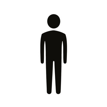 Simple figure depicting a person on white background, a stark silhouette