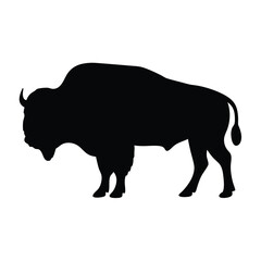 Isolated bison silhouette vector illustration for wildlife and animal lovers design needs online