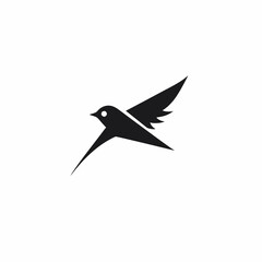 A minimalistic, captivating illustration of freedom in a bird silhouette